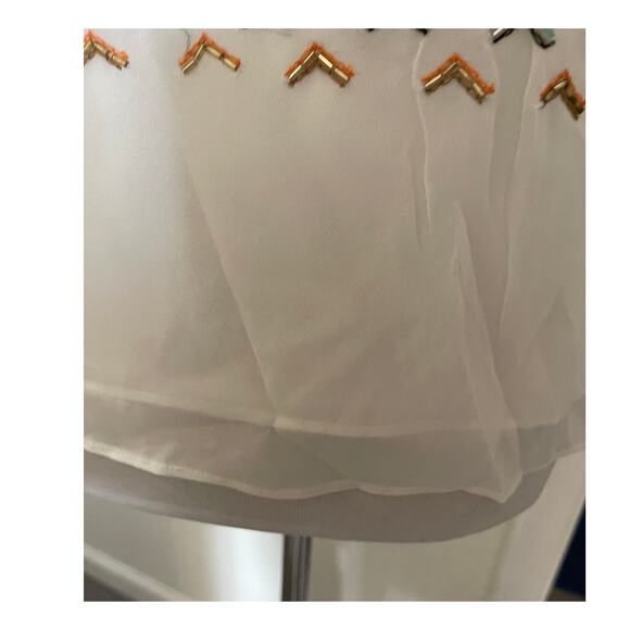 NWT Anthropologie Greylin Women's Cream Bohemian Sequin Sleeveless Blouse Top XS - Picture 3 of 7